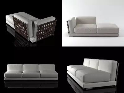 Cestone different sofas and chairs 3D model
