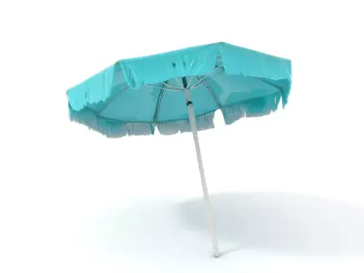 Teal Fringe Parasol model pack Low-poly 3D model