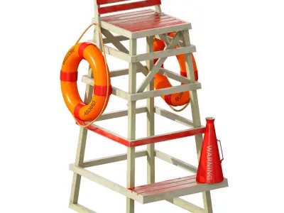 Lifeguard beach chair 3D model