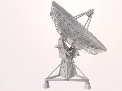 Big Satellite Antenna Rotate and Tilt Rigged 3D model