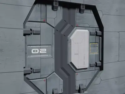 Sci-fi Gate Low-poly 3D model purchase