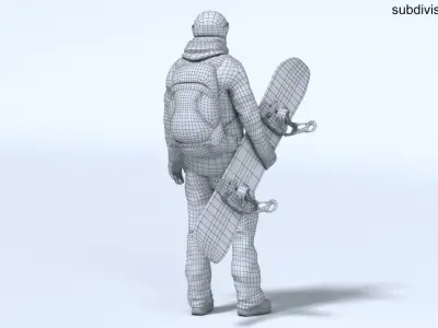  Male Snowboarder Animated HQ Editorial License 