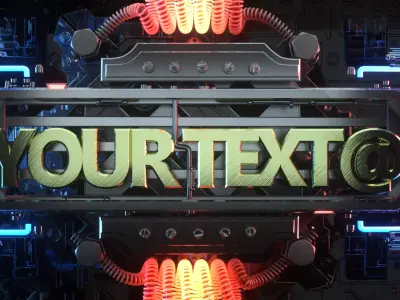 Metallic logo title 3D model