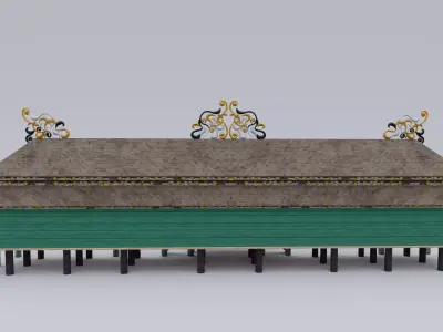 Traditional Houses Rumah Lamin Low-poly 3D model