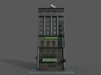9-10 Old New york buildings Bank 1930 3D model