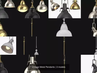 Vintage Metal Pendants 3D Model Pack