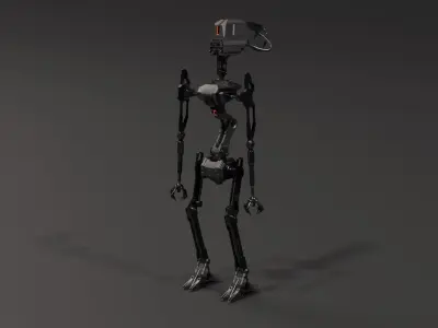 Robot metal leg with camera 3D model