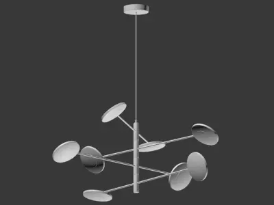 Post Modern Black Metal Light Fixture 3D model