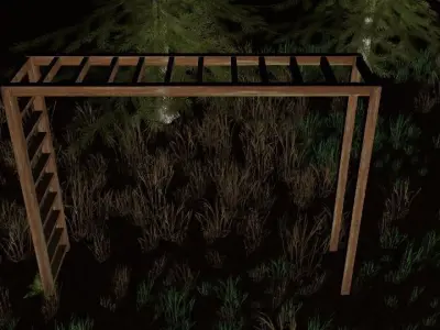 playground low poly set of swings in woods Low-poly 3D model
