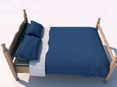 Simple Bed Free 3D model