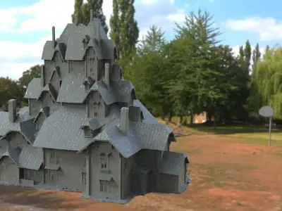 Tudor house different mansion 3D model