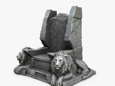 Lion Throne Low-poly 3D model