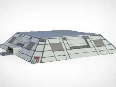 sci-fi hangar 3D model