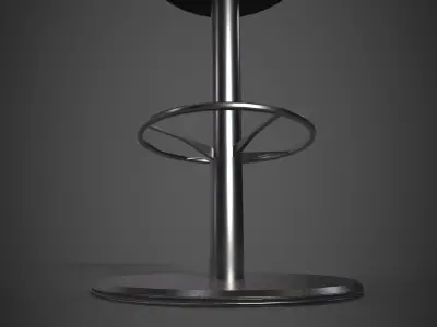 Stool floor lamp with shade Low-poly 3D model