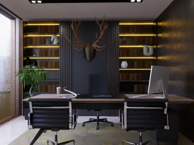 5 OFFICE SCENE BUNDLE 3D model