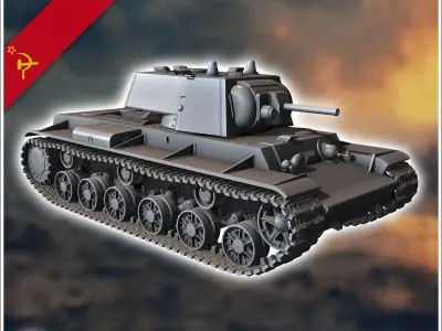 KV-8 M1942 Flamethrower ATO-41 - Soviet army WW2 Second World Ea 3D print model