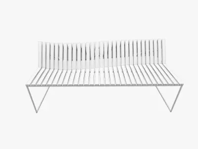 Wooden And Metal Bench Low-poly 3D model