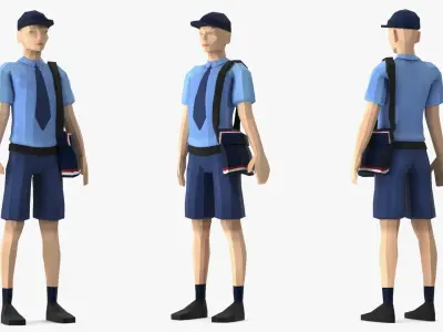  Big Rigged Low Poly Characters Collection for Maya 