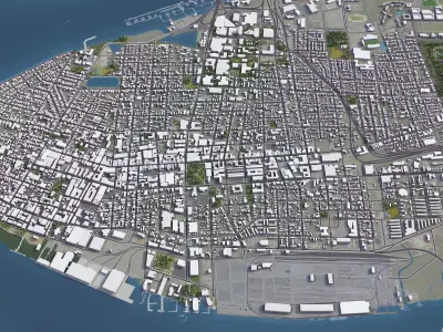 Charleston - 3D City Model Low-poly 3D model