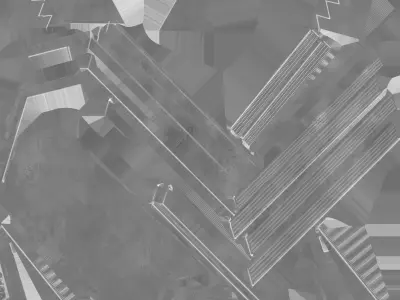 3D Rusted Metal Staircase Low-poly 3D model