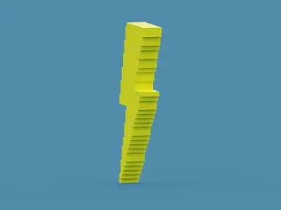 Voxel Flash Low-poly 3D model