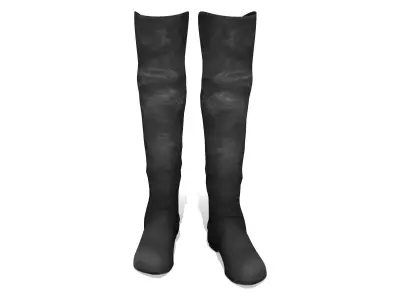 Ladies Over Knee Flat Boots Low-poly 3D model