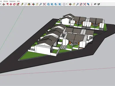 Master Plan Housing 16 Units SketchUp 3D SketchUp Only 3D model