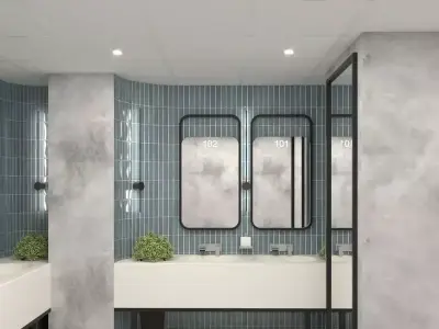 Modern Bathroom  WC Interior Design   3ds Max  V Ray 3D model