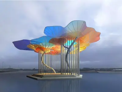 steel structure landscape 3D model