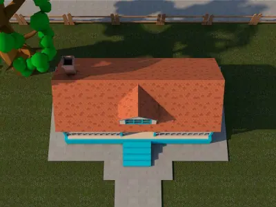 Cartoon House Low-poly 3D model