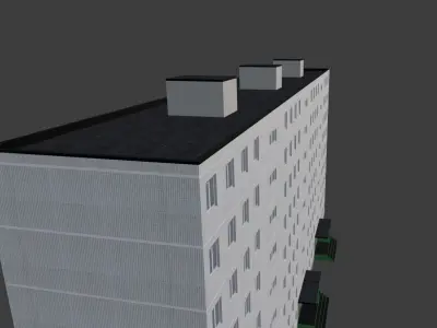 Soviet Building 9 Floors Low-poly 3D model