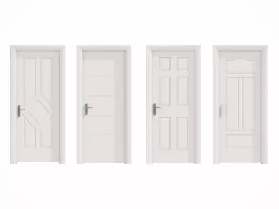 Door Modern bedroom-door-entrance door-white door 3D model purchase