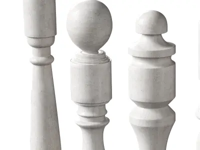Marble Quintet Balusters with Classic Design 2 3D model