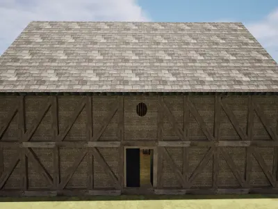 Mega Celtic Medieval Tavern Two Storey Exterior Interior 3D model