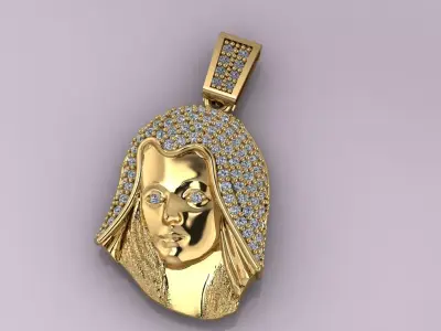 Virgin Mary With Stone - 3D - STL - Ready Machine 3D print model