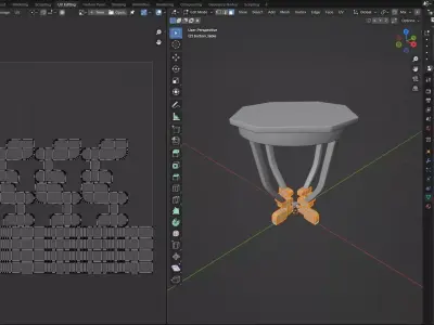 Octagon Table CG107 3D model