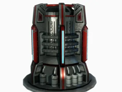 Teleport sci-fi low poly Low-poly 3D model