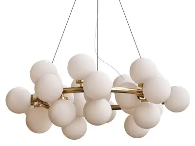 Bubble chandelier with balls hanging from it 3D model