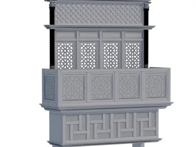 islamic arabic mashraba windows set 581 3D model