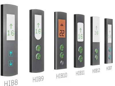 Floor indicators and elevator control panels - Collection 2 3D model