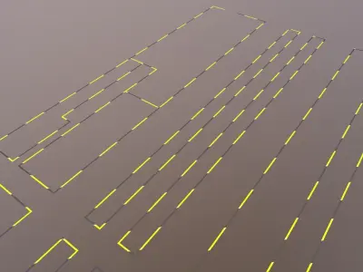 Yellow Floor Strips Marking Low-poly 3D model