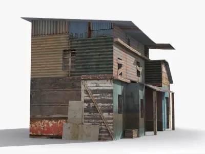 Slum x14 Low-poly 3D model