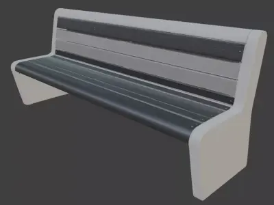 Wooden Park Bench 3D Model 3D model