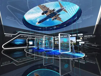Futuristic Exhibition Interior Sci Fi Hall  Low-poly 3D model