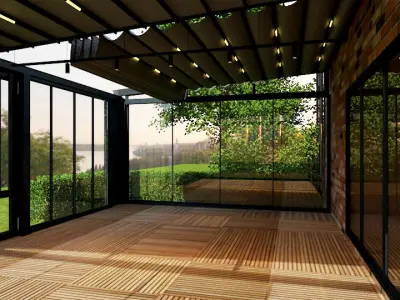 pergola metal shed with roof 3D model