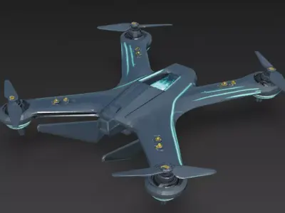 Lightweight Reconnaissance Drone Low-poly 3D model