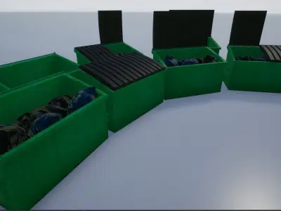 Garbage-Trash Containers-Dumpster Low-poly 3D model