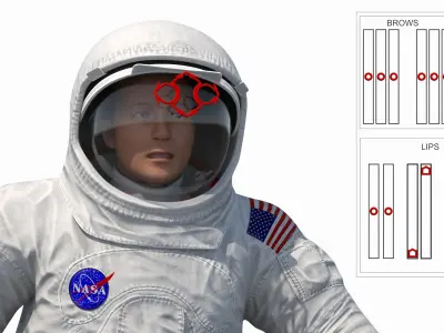  NASA Astronaut in Spacesuit A7L with Jetpack Rigged 