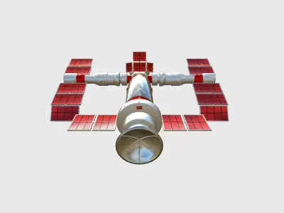 Satellite F10 China - SciFi Space Design Low-poly 3D model