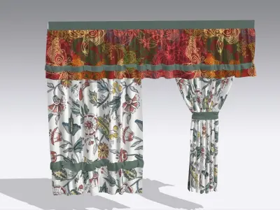 Curtain Low-poly 3D model